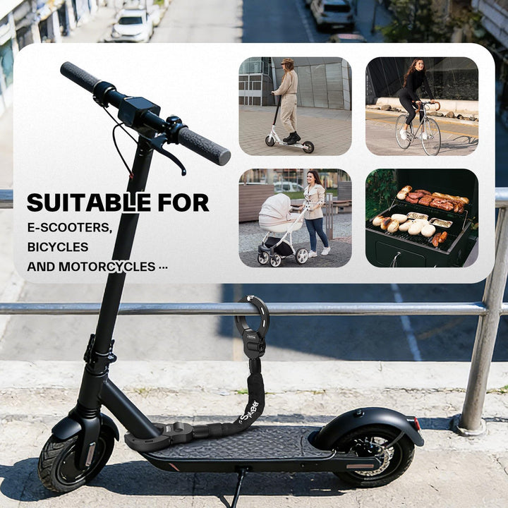 Sportneer E Scooter Schloss, 7MM x 75CM Schloss für E Scooter mit Schlüssel Fahrradschloss Ebike Hoh