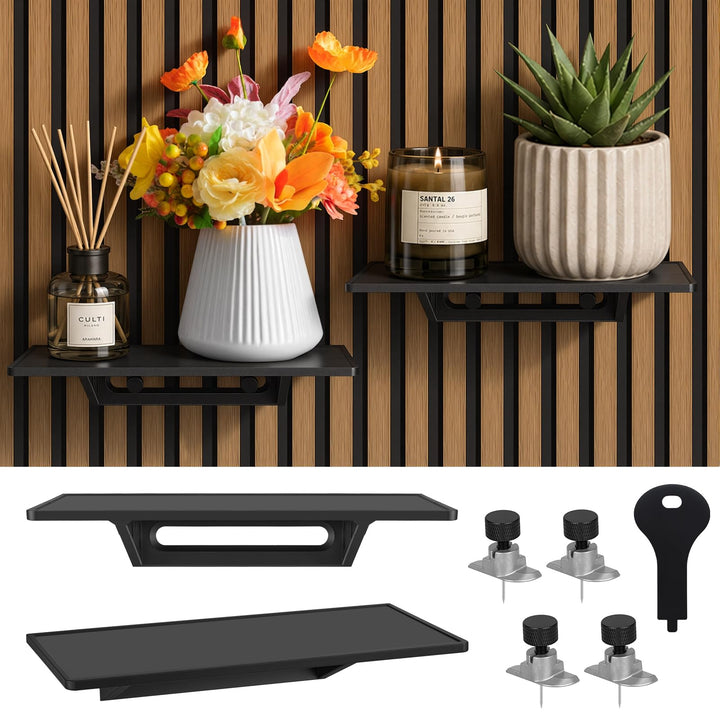 2er Set Regal für Akustikpaneele Ohne Bohren Wandpaneele 20x10cm | Zubehör Akustikpaneele für Vertik