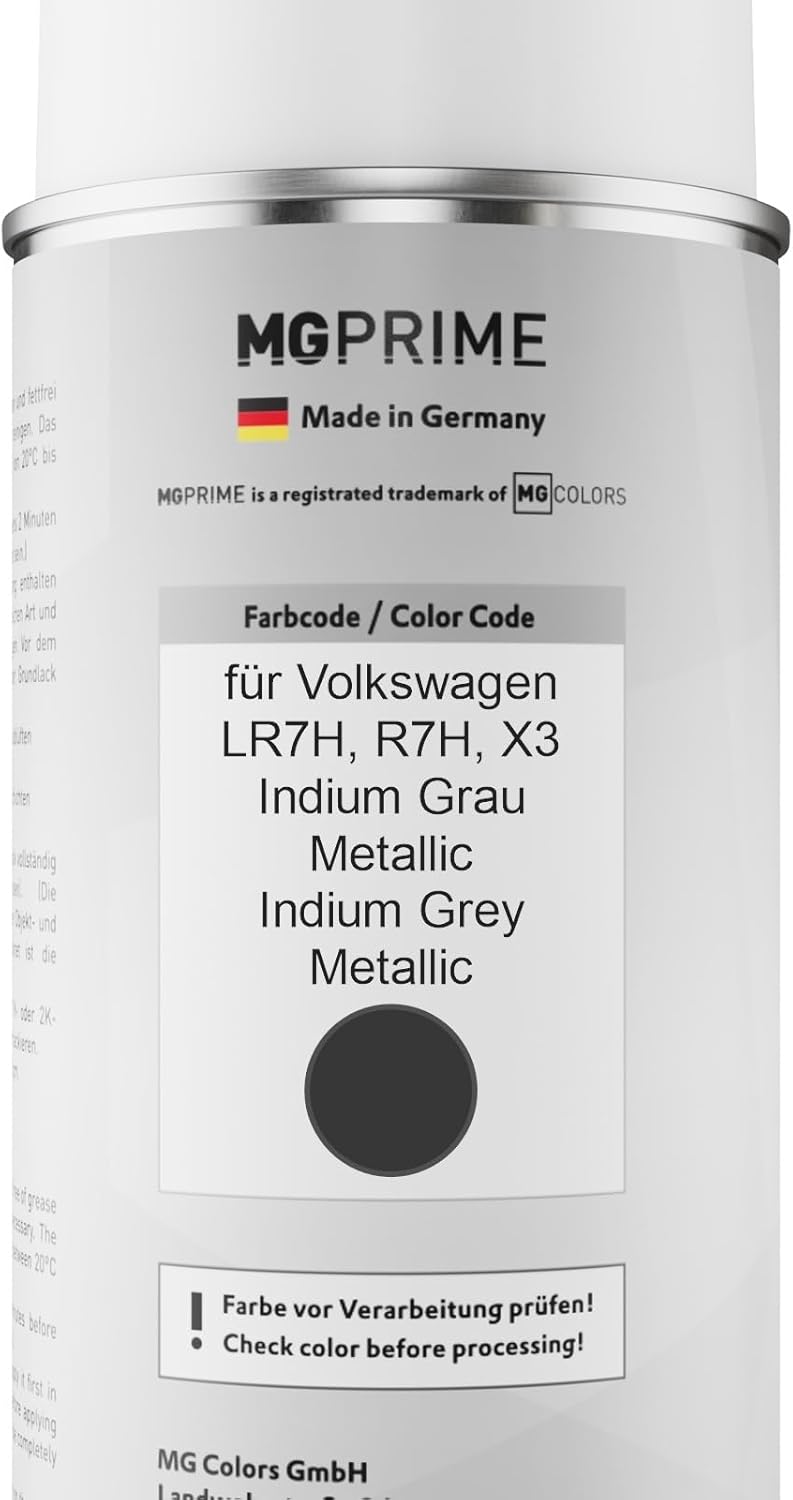 MG PRIME Autolack Sprühdosen Set für Volkswagen VW LR7H / R7H / X3 Indium Grau Metallic/Indium Grey