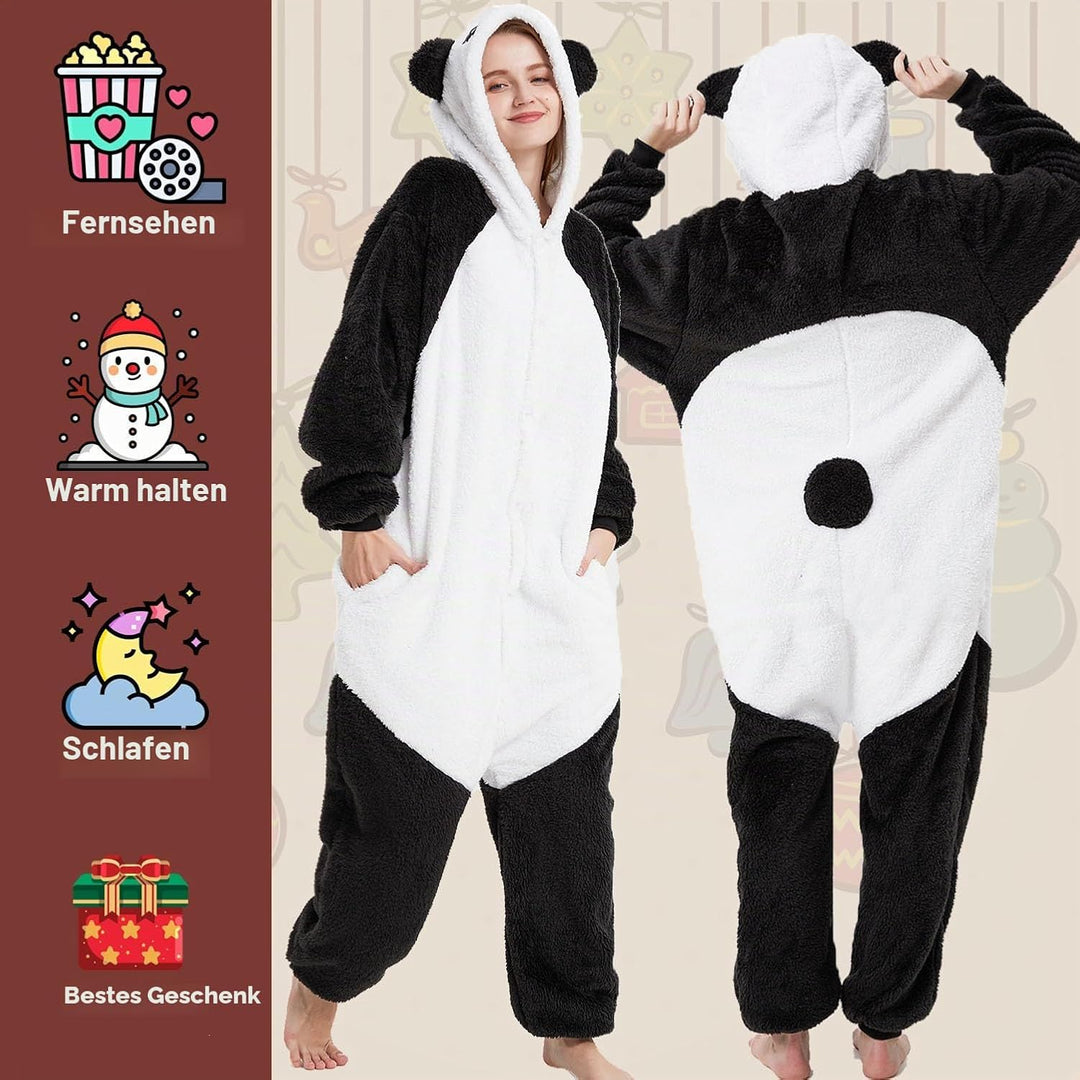 LATH.PIN Pyjamas Jumpsuit Panda Unisex Erwachsene Tier Onesie Cosplay Halloween Karneval Kostüme Dam