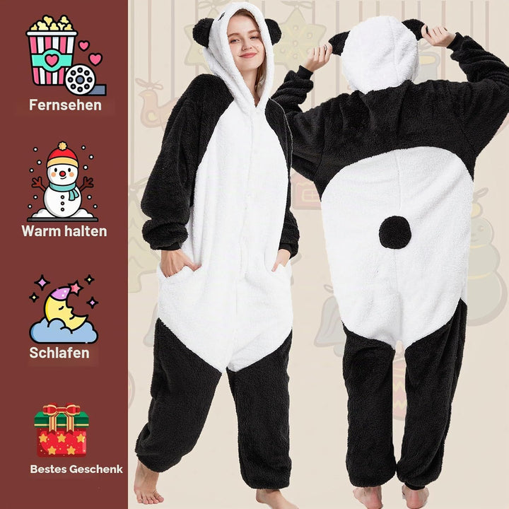 LATH.PIN Pyjamas Jumpsuit Panda Unisex Erwachsene Tier Onesie Cosplay Halloween Karneval Kostüme Dam