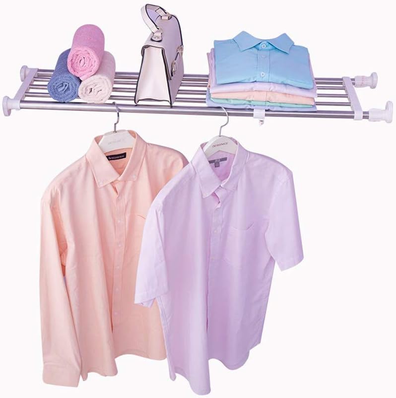 Hershii Ausziehbares Schrank Regal Erweiterbares Spannregal Metall Verstellbare Schrankteiler Telesk