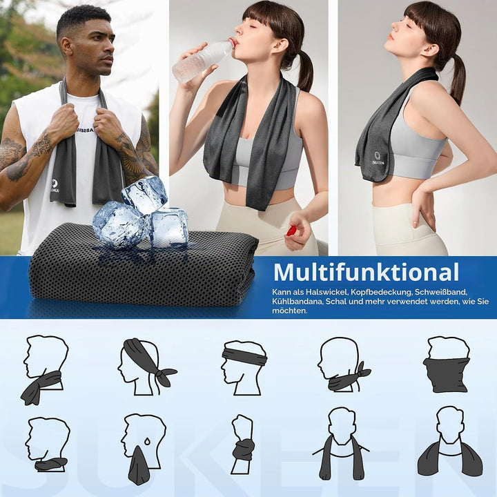 Sukeen Kühltuch Set, kühlendes Handtuch Kühltücher Hals, Handtuch kühlend, Cooling Towel, Kühltücher
