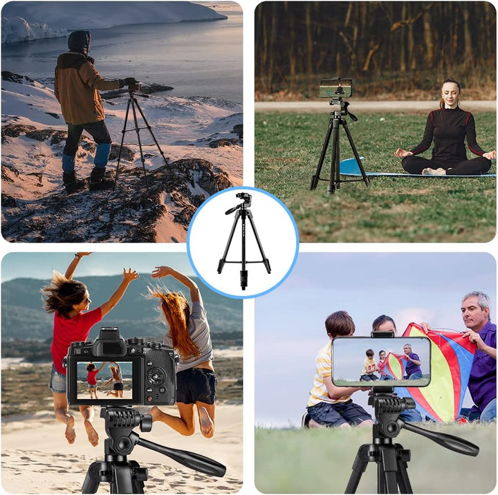 Fotopro Kamera Stativ Handy Stativ, 140CM Aluminium Leichtstativ für Reisen, 360-Grad-Panorama-Aufna