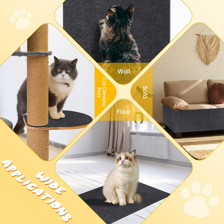 Kratzmatte Katze, 200cmx40cm Selbstklebend Kratzteppich Wand Kratzmatte für Katzen Katzenkratzwand K
