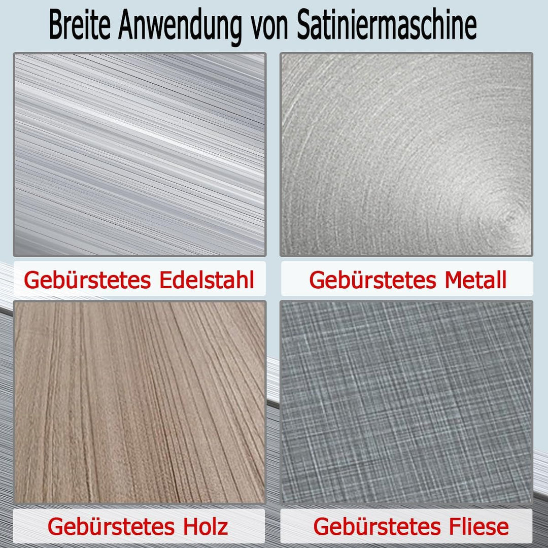 Satiniermaschine, 1400W Elektrische Bürstenschleifer Schleifroller Poliermaschinen Bürstmaschine, 60