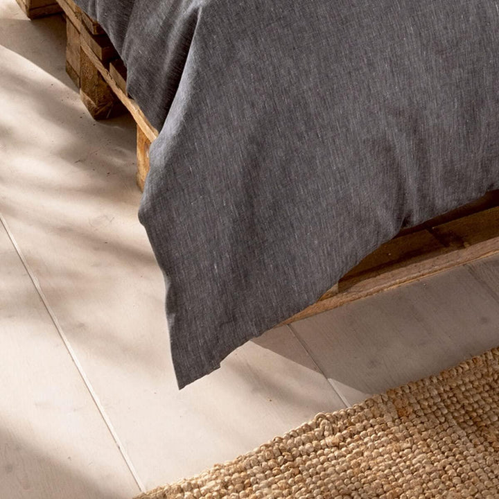 ESTELLA Halbleinen Bettwäsche Alvaro anthrazit, Kissenbezug einzeln 80x80 cm Anthrazit Kissenbezug e