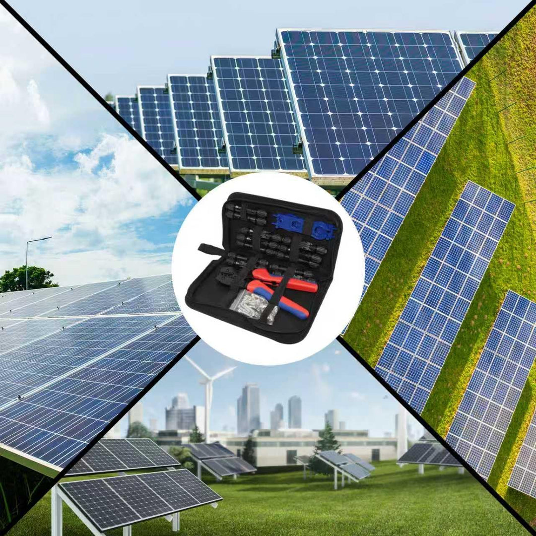 Solar Crimpzange Set für 2.5/4/6mm² PV Kabel, mit 1 MC4 Crimpzangen, 12 Paar Kabelstecker, 12 Paar M
