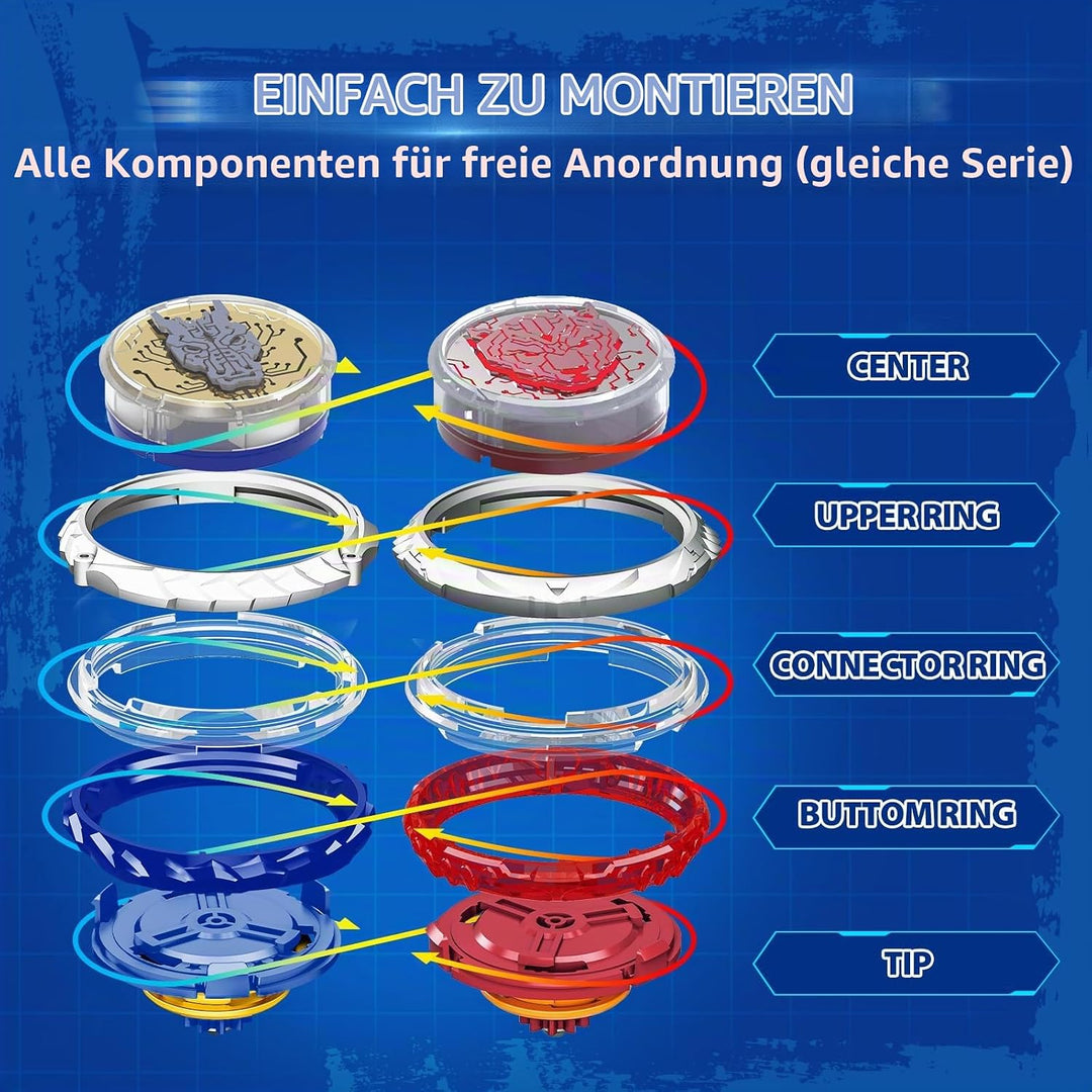 INFINITY NADO Kreisel für Kinder Metall Spielzeug Jungen, Battle Tops Kreisel Launcher Spielzeug, Sp