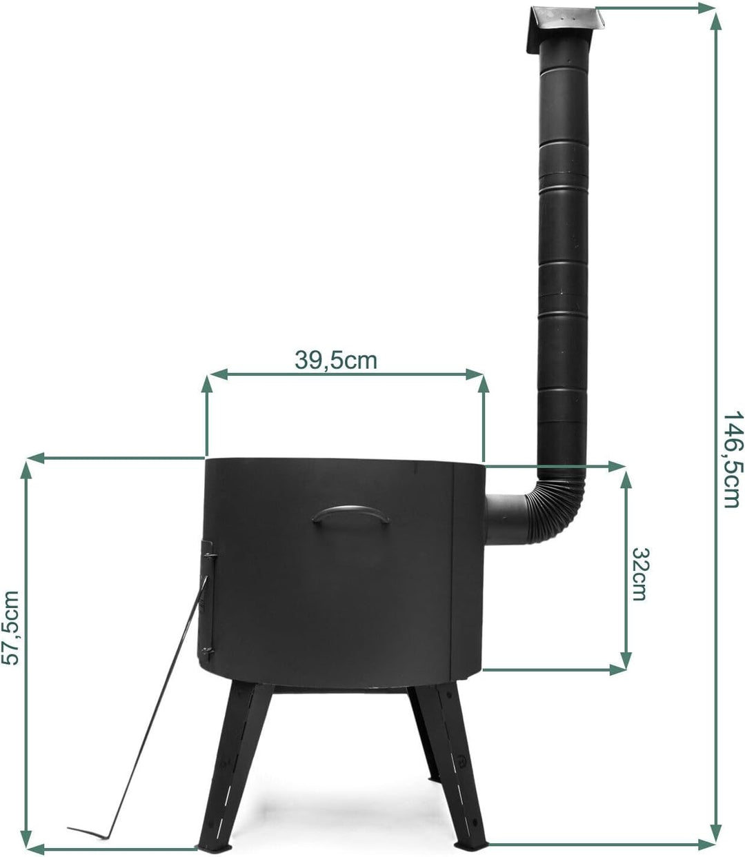 Ø40cm Uchag 2mm stahl Utschak mit Adapter-Ringe Abzugsrohr 12L Kazan eben Kasan Utschag Feldküche Fe