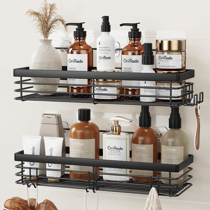 Orimade Duschablage ohne Bohren mit 5 Haken, Badezimmer duschregal ohne bohren Selbstklebend Duschab