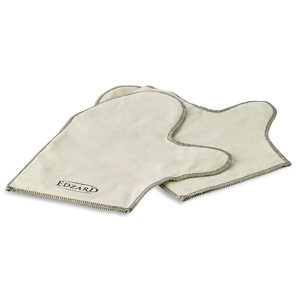 EDZARD QualiPolish® Silber Pflegehandschuhe (Paar) Reiniger für Schmuck, Münzen & Besteck aus Messin
