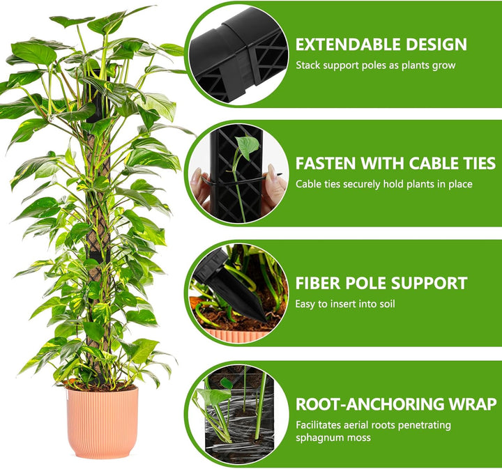 Moss Rod Plant Stake,Moss Rod for Monstera Trellis Indoor Plants Trellis Monstera Plant Stake Trelli