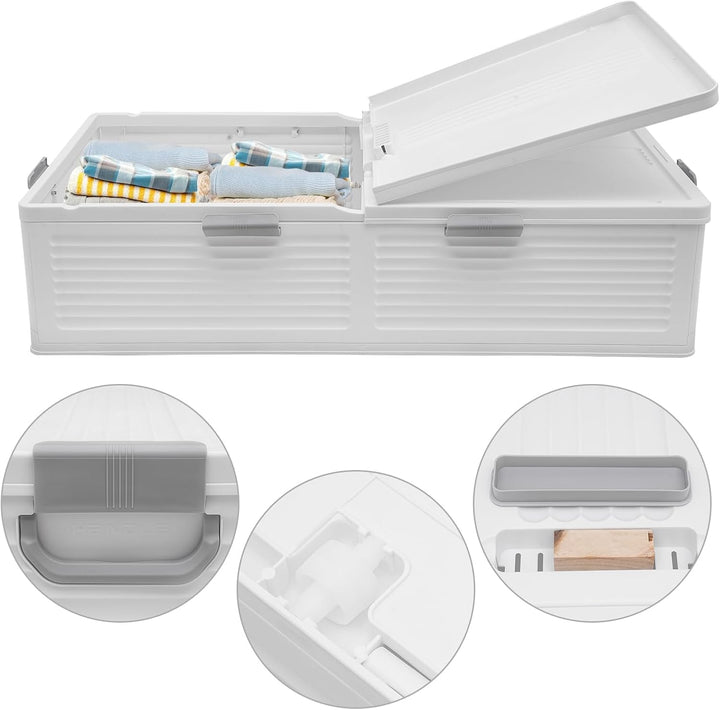 Kunststoff Unterbettkommode 101 * 51,5 * 24cm Gross Unterbett Aufbewahrung Box mit Deckel, Unterbett