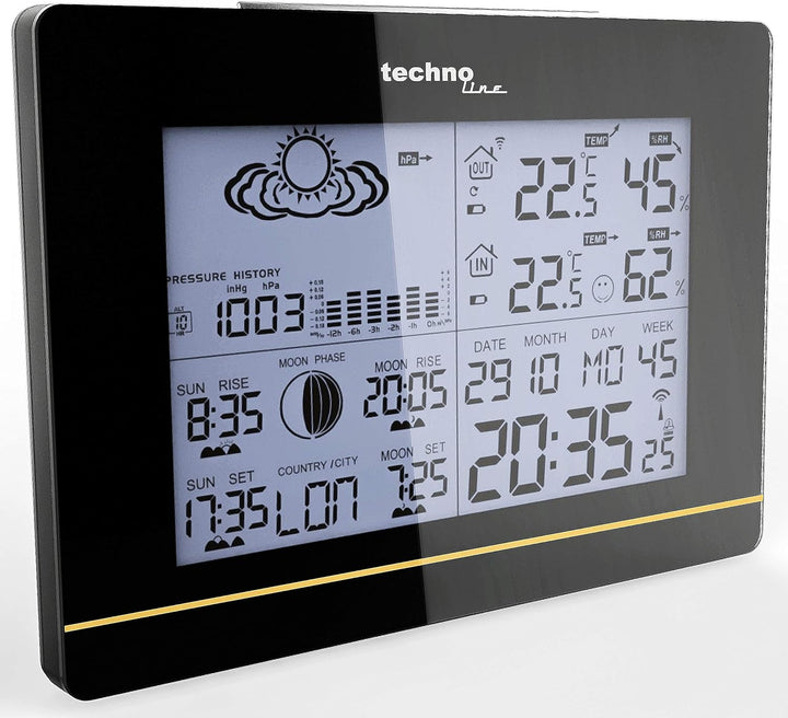 Technoline WS 6750 moderne Wetterstation mit Vorhersage von Wettersituation und Anzeige von Mondphas