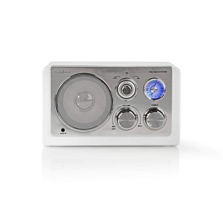 Nedis - UKW-Radio - 9 W - Analoges Tuning - Retro-Design - AUX-Eingang - Abstimmreglers - Antenne -