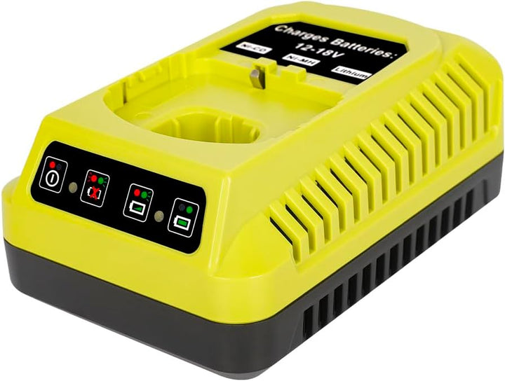 P117 Ersatz-Ladegerät Kompatibel mit RYOBI 12V-18V Li-Ion-NI-CD NI-Mh Akku P100 P102 P103 P105 P106