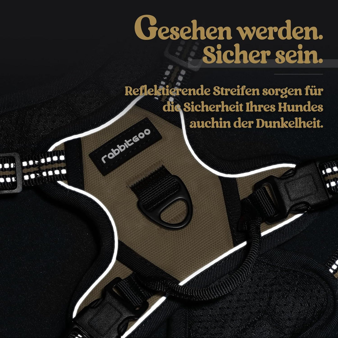 rabbitgoo Hundegeschirr Kleine Hunde, Anti Zug Geschirr mit Kontrolle, No Pull Verstellbar Hundegesc