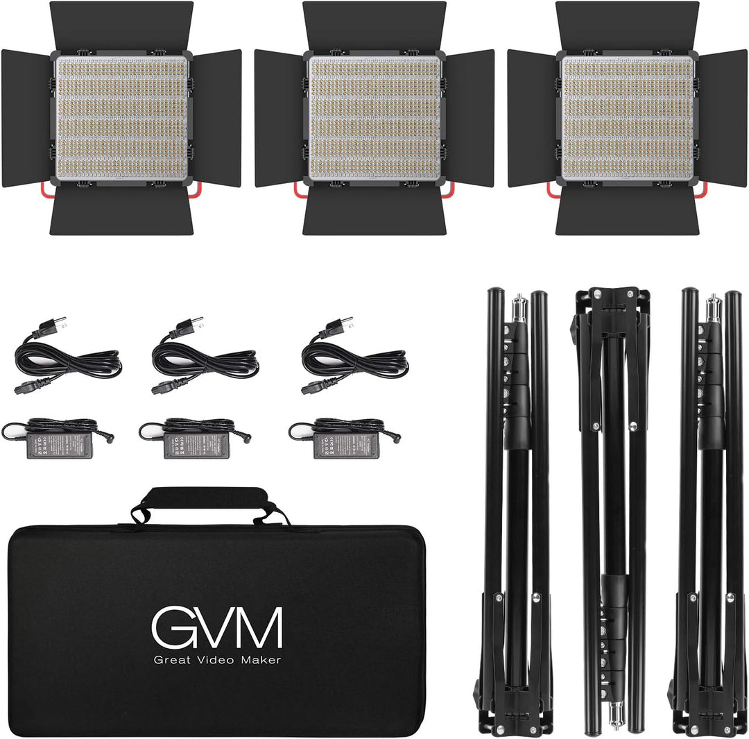 GVM LED Videoleuchte mit Stativ, APP Steuerung 50W 1200D RGB Studiolicht LED Dauerlicht, Fotografie