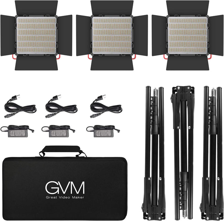 GVM LED Videoleuchte mit Stativ, APP Steuerung 50W 1200D RGB Studiolicht LED Dauerlicht, Fotografie