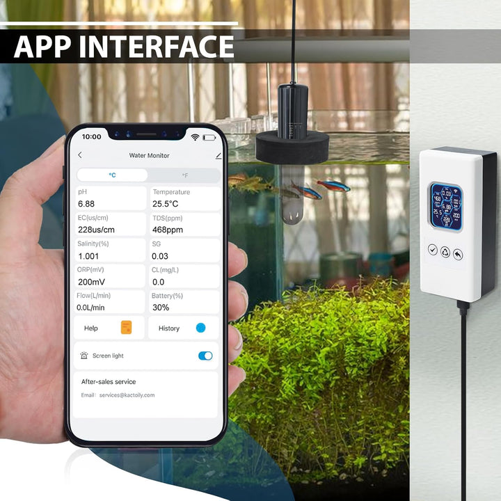 Smart Water Quality Tester Wireless WiFi Multi-Parameter Wasserqualitätsmesser für pH/ORP/TDS/EC/Sal