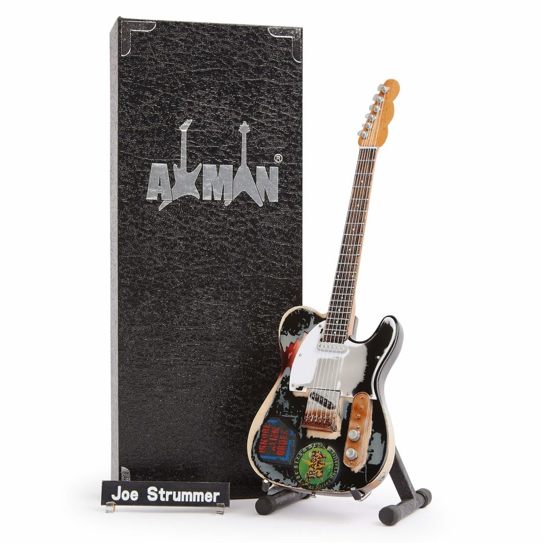 Axman Joe Strummer (The Clash) – 1966 Gitarre: Miniatur-Gitarre-Nachbildung, handgefertigt, Ornament