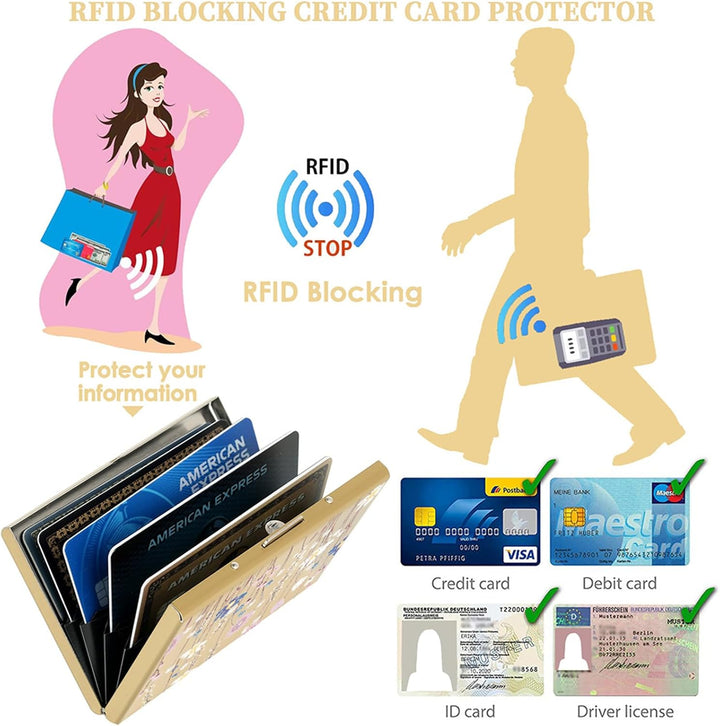BONSYL® Kreditkartenetui aus Metall, RFID Blockierendes Edelstahl Kartenetui, Ultradünne Metall Geld