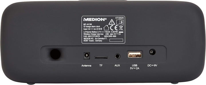 MEDION P66107 Radiowecker mit USB-Ladegerät (Uhrenradio, Weckstation, Bluetooth, kabelloses wireless