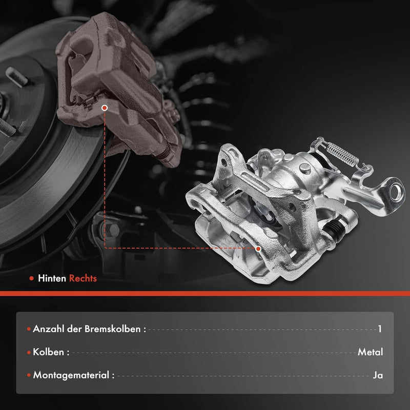 Frankberg Bremssattel Bremszange Hinten Rechts Kompatibel mit 3 BM BN 1.5L 2.0L 2.2L 2013-2021 Repla