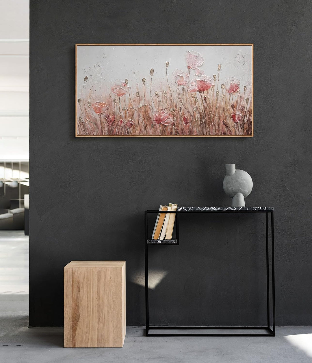 YS-Art Abstrakt Acryl Gemälde auf Leinwand April handgemalt Wandbilder Wohnzimmer modern Wohndekor B