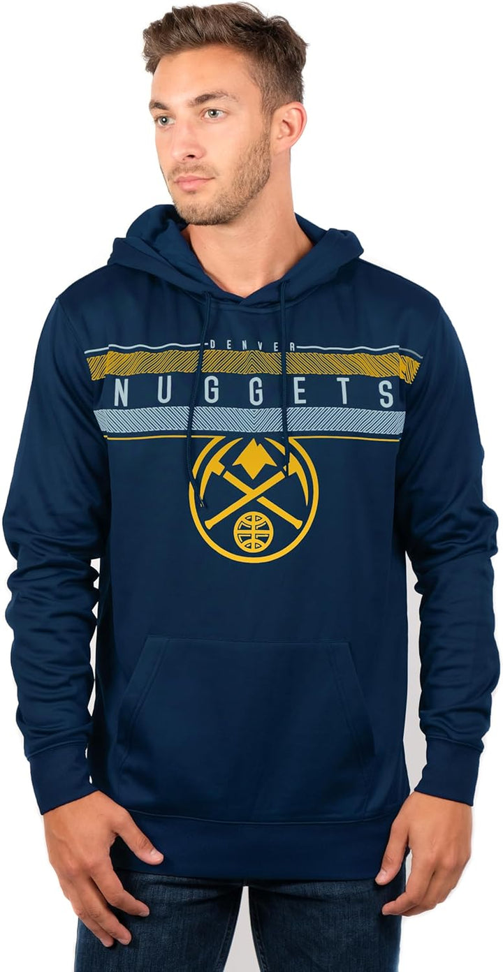 Ultra Game Herren Poly Midtown NBA Fleece Hoodie Pullover Sweatshirt Denver Nuggets M Blau, Denver N