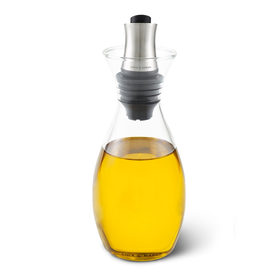 Cole & Mason H103029 Haverhill Essig und Ölflasche mit ausgiesser, 240ml, Olivenöl, Glasflasche für