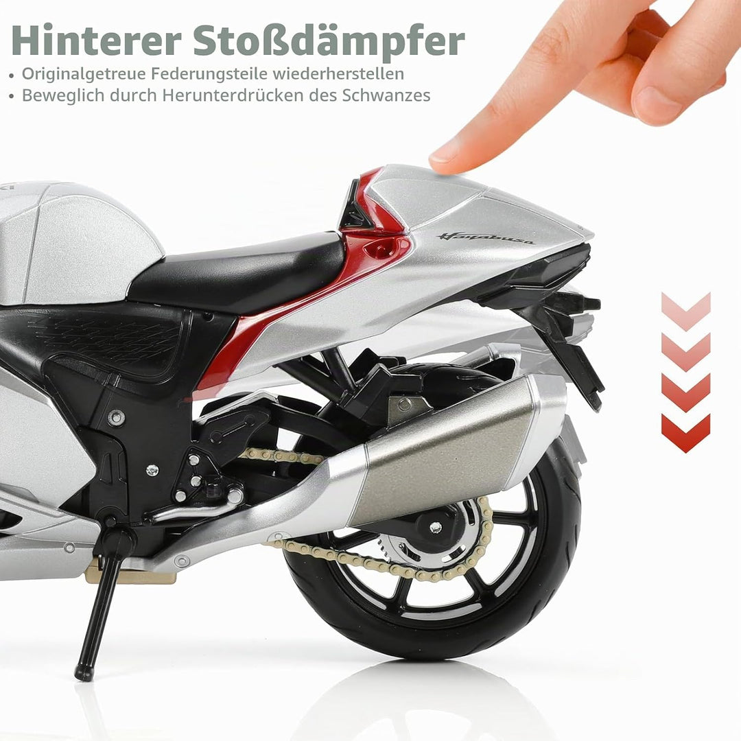 Motorrad Spielzeug für Kinder 1:12, Legierung Mini Motorcycle Modell Kompatibel für Suzuki Hayabusa