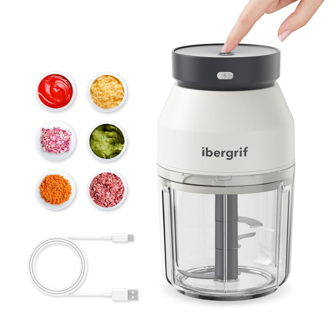 Ibergrif M503 Multizerkleinerer Elektrisch,Zerkleinerer Elektrisch 400ml, USB-Aufladung, Portabilitä