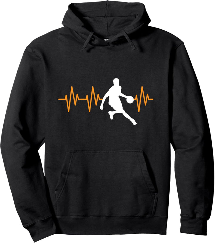 Basketball Crossover Heartbeat Gift BBall Player Coach Gifts Pullover Hoodie