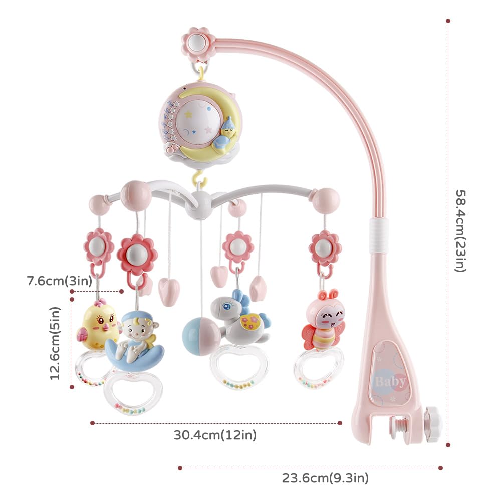 Mini Tudou Baby Mobile Musik Babybett mit Timing-Funktion Projektor und Licht,Baby Hängende Spielzeu