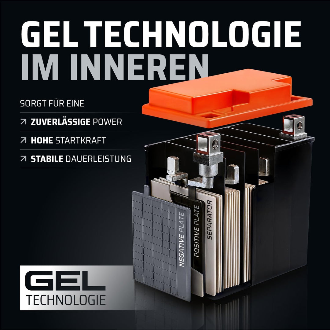 GP-PRO GP-001, 12V GEL 5Ah GEL Motorrad Batterie GTX4L-BS, wartungsfrei versiegelt vorgeladen ähnlic
