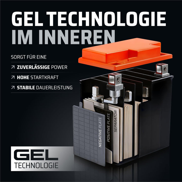 GP-PRO GP-001, 12V GEL 5Ah GEL Motorrad Batterie GTX4L-BS, wartungsfrei versiegelt vorgeladen ähnlic