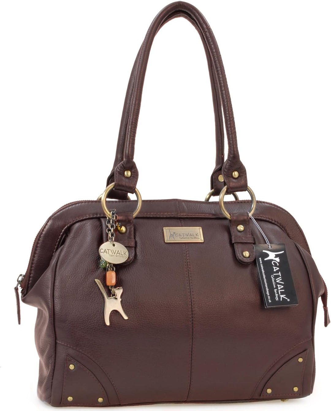 Catwalk Collection Handbags - Leder - Umhängetasche/Ledertasche/Schultertasche- DOCTOR Braun, Braun