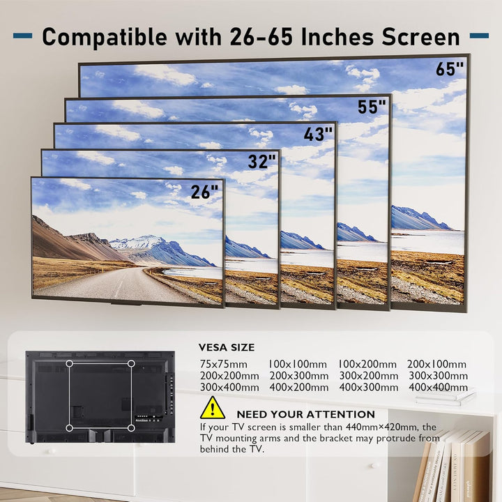 BONTEC TV Wandhalterung für 26-65 Zoll LCD/LED/OLED/Plasma Fernseher, Neigbare Ultraslim TV Halterun