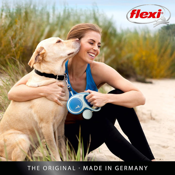 Kerbl Flexi - Rollschnur New Comfort Band - 8 Meter bis 50 kg - Blau - 1 Stück Blau small, Blau smal