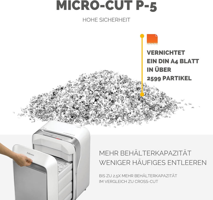 Fellowes Schredder Aktenvernichter LX211, 15 Blatt Micro-Cut P-5, Datenschutzkomformer Papierschredd