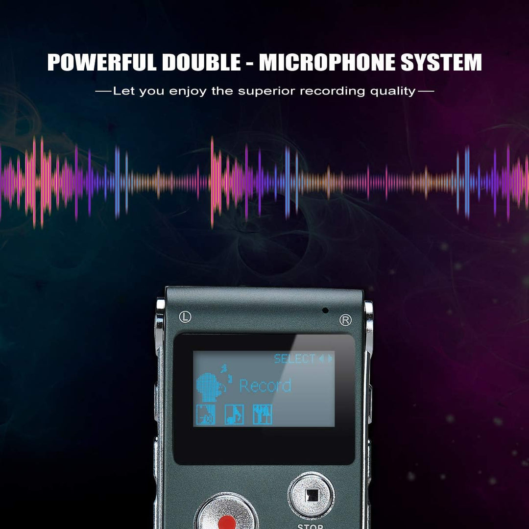 Digitales Diktiergerät,COVVY 8GB Audio Aufnahmegerät,Digitaler Voice Recorder mit Spracherkennung fü