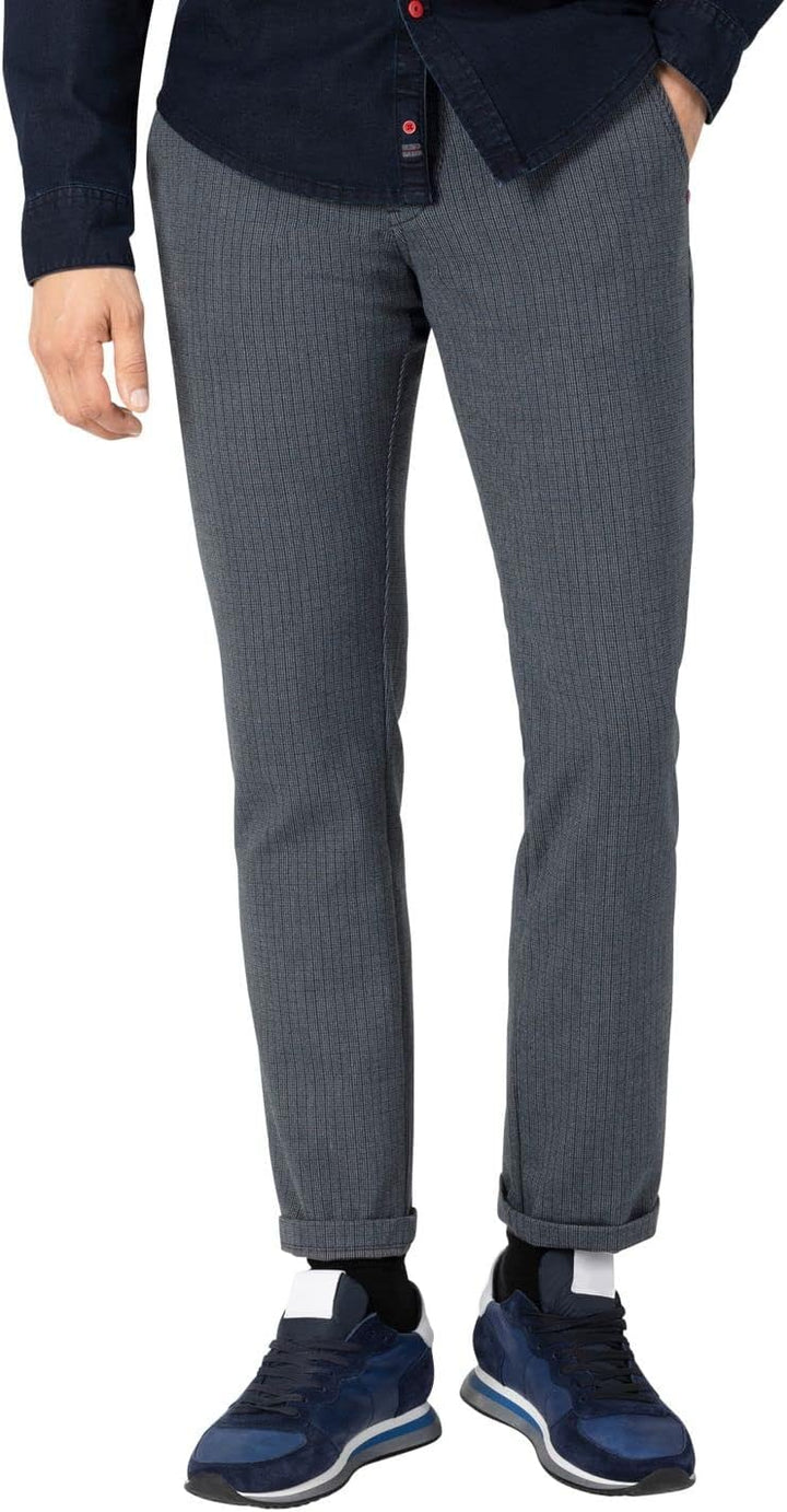 Timezone Herren Regular Luitz Freizeithose, Blue Check