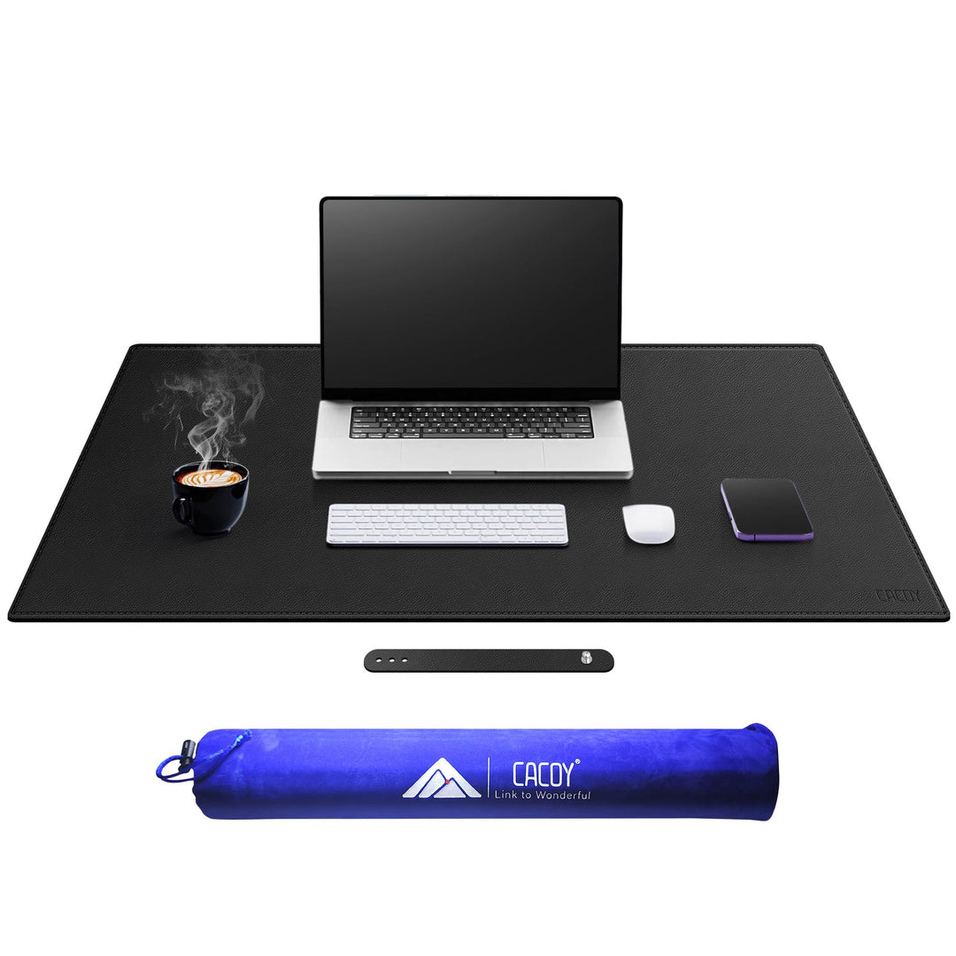 Cacoy PU-Leder Schreibtischunterlage 80x60 cm, Laptop Unterlage, Grosse Gaming Mauspad XXL, Unterlag