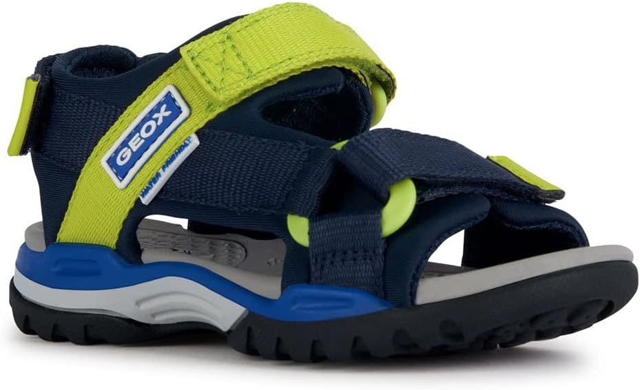 Geox Jungen J Borealis Boy Sandal, Navy Lime