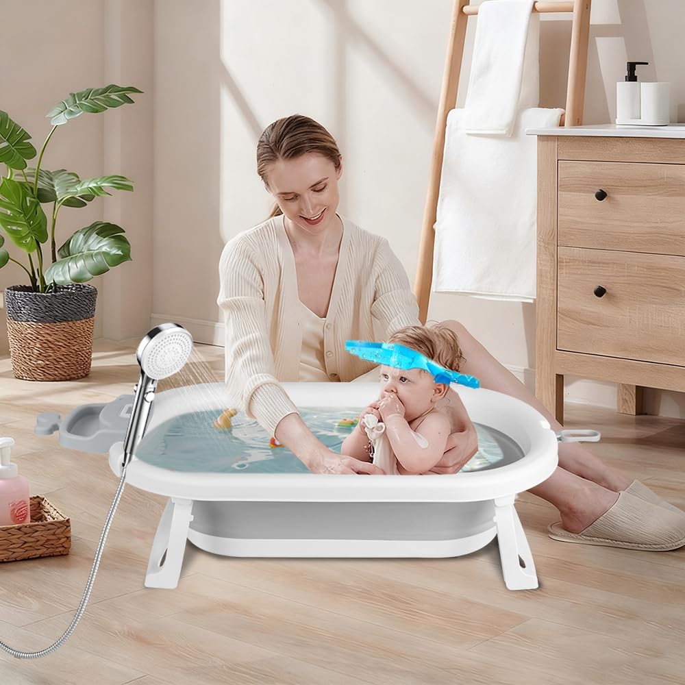 Faltbare Babybadewanne, geeignet für Babys von 0 bis 36 Monaten, ergonomisch und platzsparend, Babyw