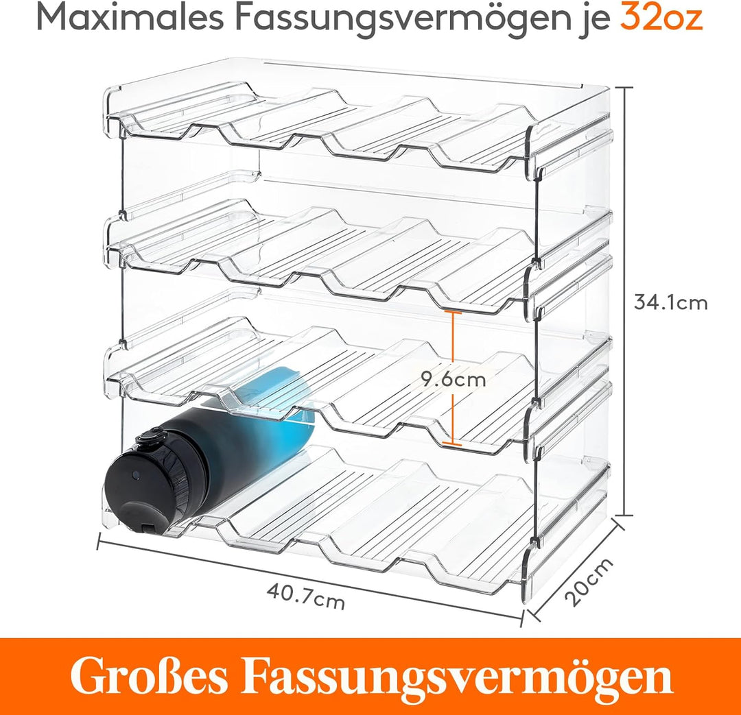 Lifewit Stapelbarer Flaschenhalter für Schrank, Gefrierschrank, Vorratskammer - Kunststoff-Wasserfla