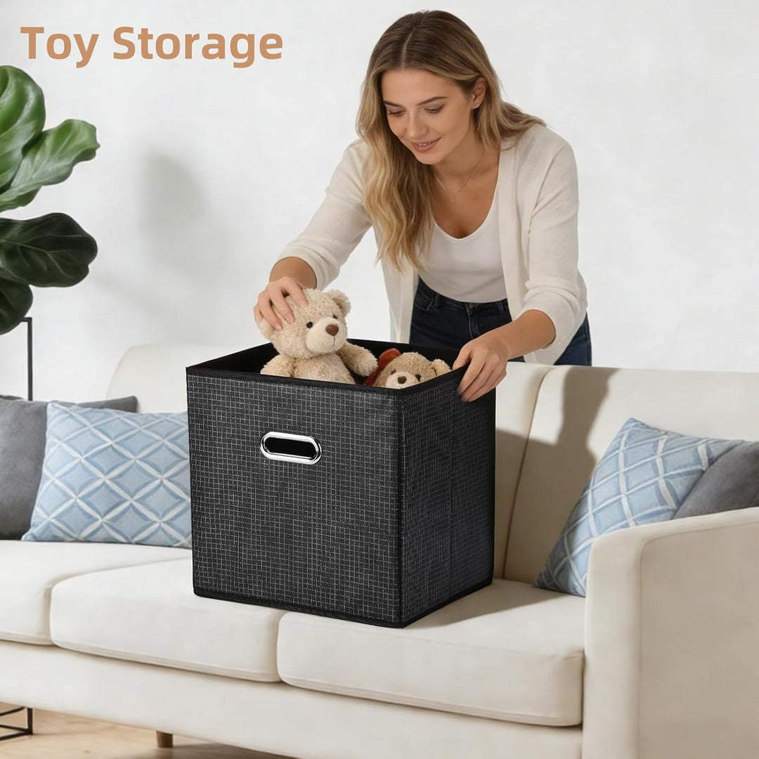 Aufbewahrungsfächer mit Deckeln 3 Packung,Stoff Aufbewahrungskorb für klappbare mittlere Leinwand Au