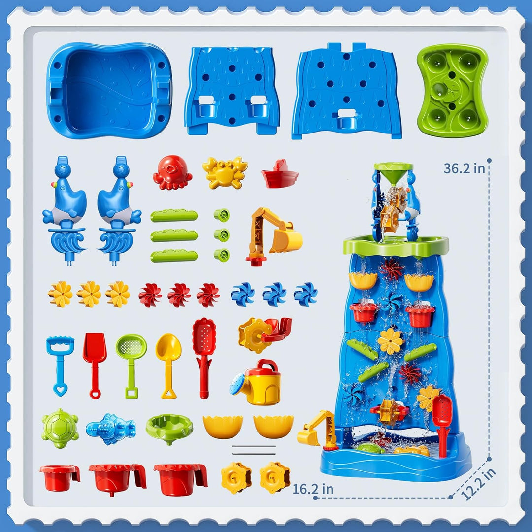 Ci Vetch Wasserfall-Sand- und Wasser-Spieltisch für Kleinkinder, Sommer-Outdoor-Wasserspieltisch mit